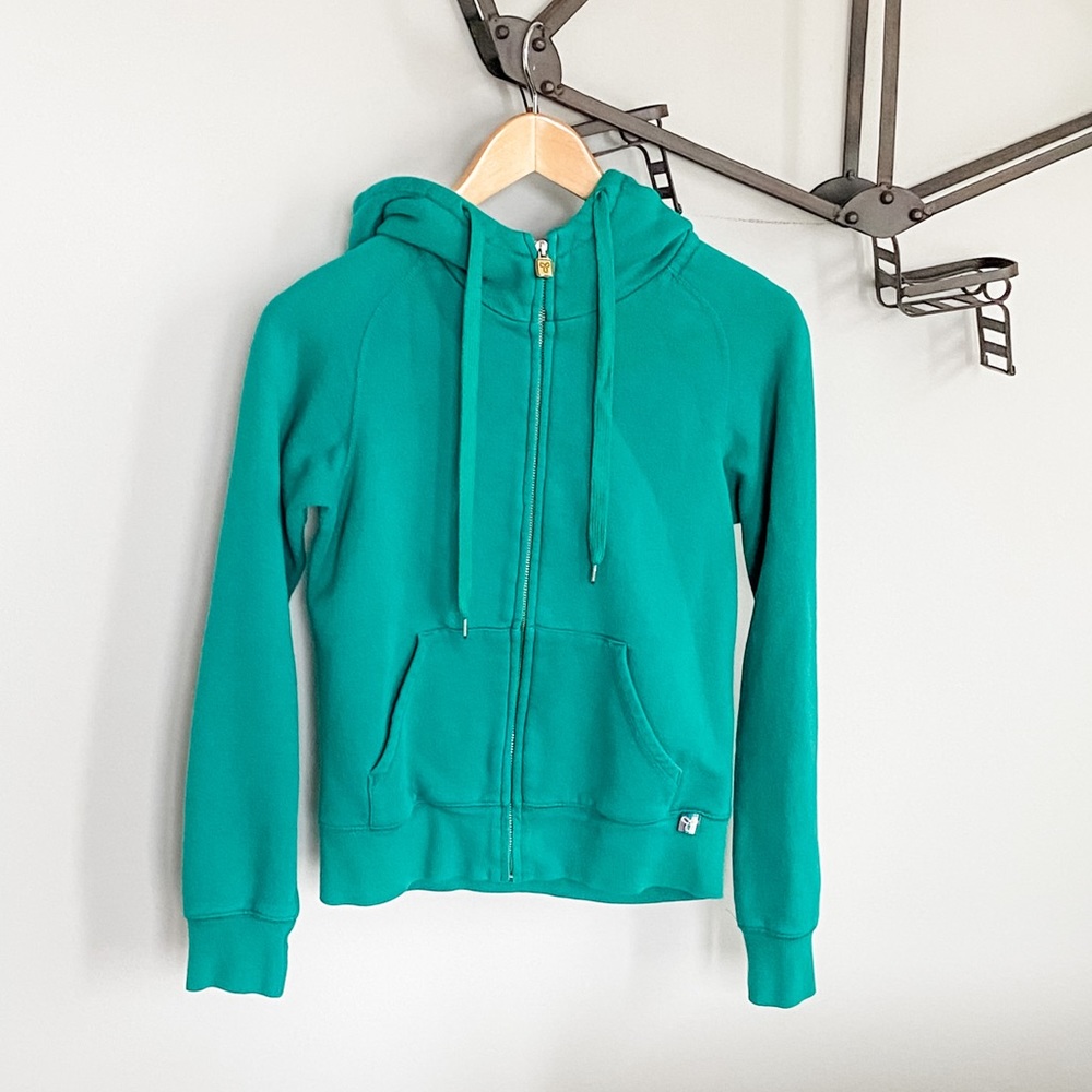 TNA by Aritzia Green Zip Up Hoodie